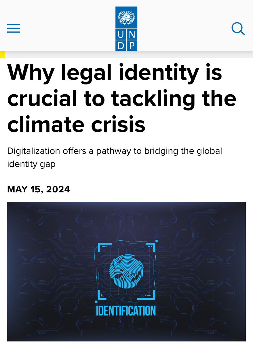 UN - Put your hand up if you called it 🤣 The key to fixing Climate change is … DIGITAL ID! Boom 💥