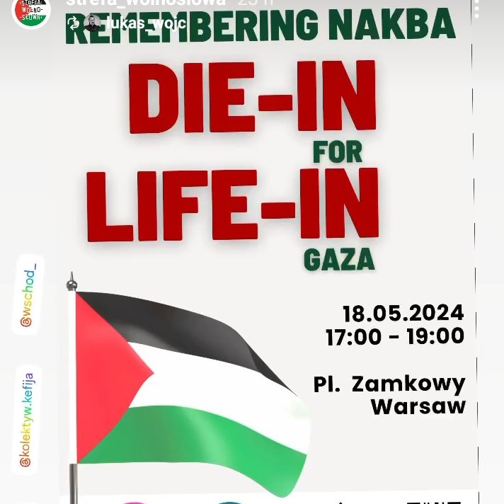 ProXela032002's tweet photo. DIE-IN street action for LIFE-IN Palestine in Warsaw

Wolna Palestyna🇵🇸 https://t.co/IsWWeHDiM0