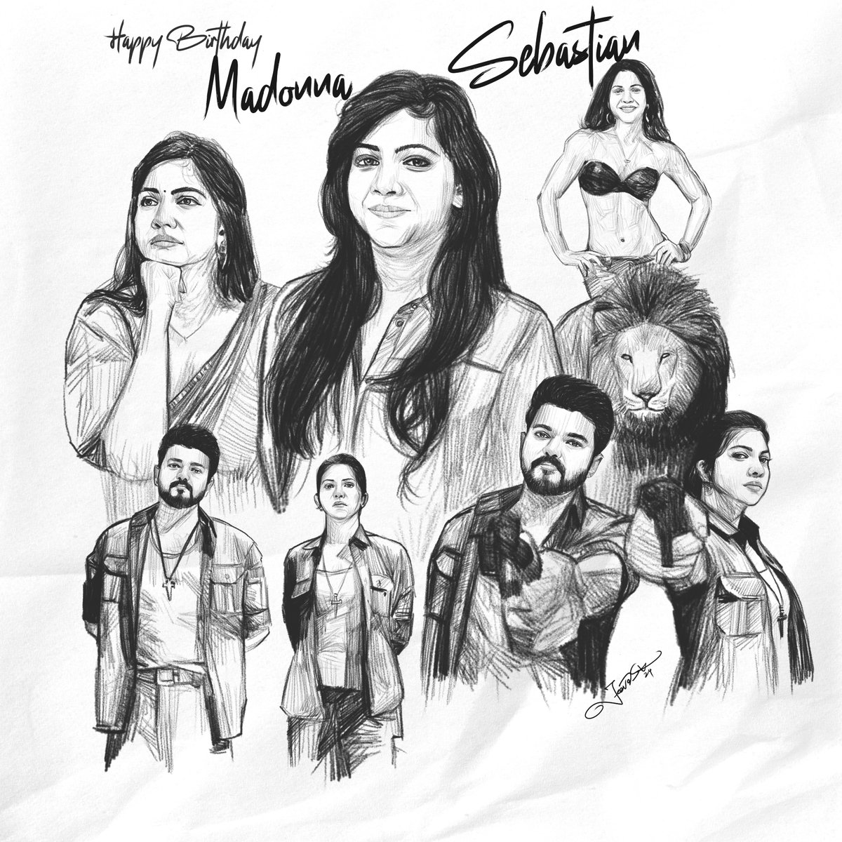 HBD Madonna Sebastian Pencil Sketch 2024 #HbdMadonnaSebastian #MadonnaSebastian #Madonna_Sebastian #Thalapathyvijay #leo @MadonnaSebast14 @MS14FC @actorvijay