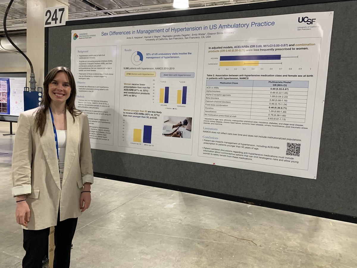 Excited to share this work on sex differences in management of #hypertension in US Ambulatory Practice on behalf of my incredible coauthors Hannah Begna, @raphae1a, Emily Wistar and Bimla Schwarz. We show significant ⬇️ of ACE/ARB rx to women. @SocietyGIM @ucsfdgimzsfg @ucsfcvp