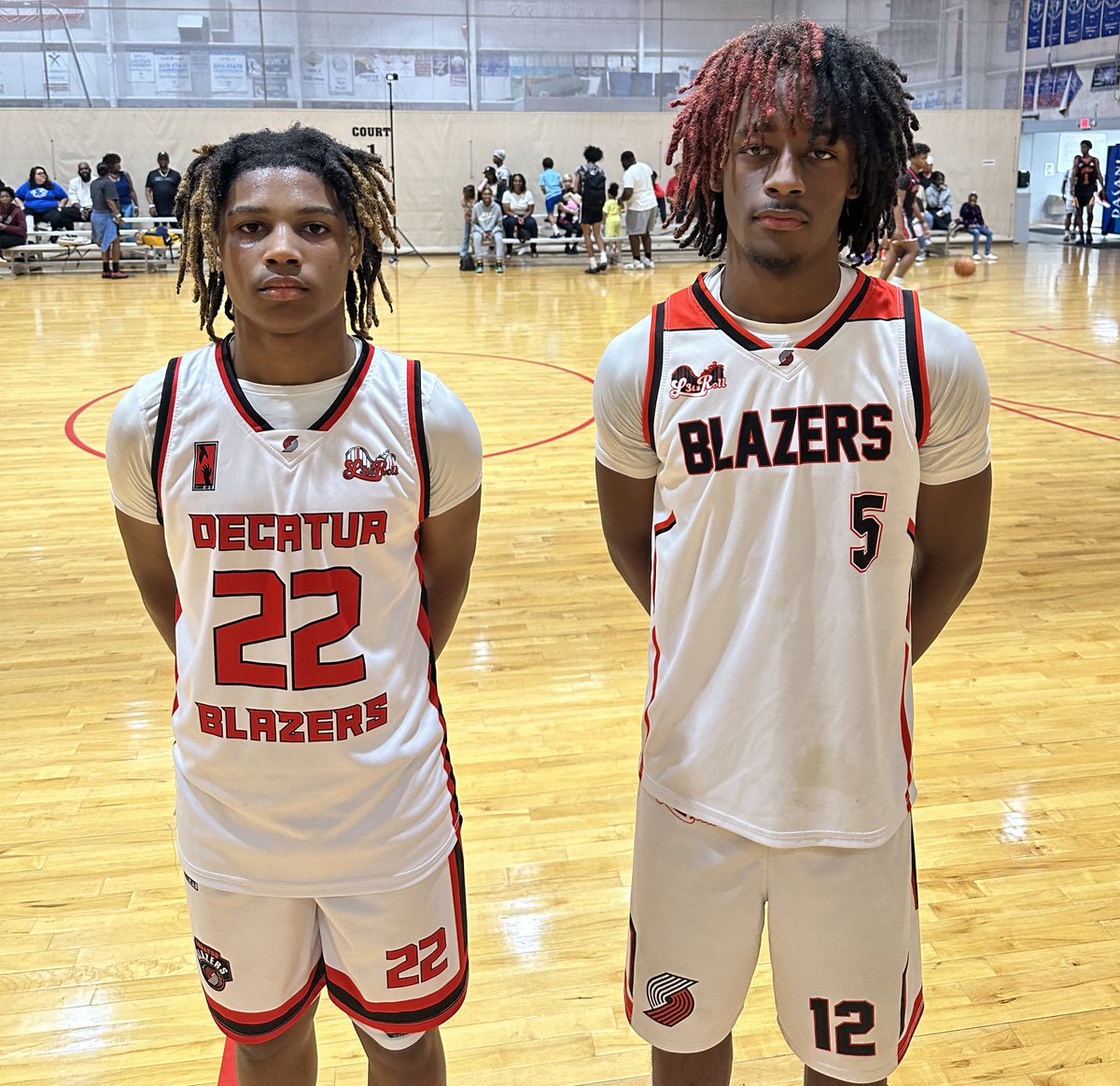 Impressive performance from Decatur Blazers 2028 standouts #22 Marlin “Deuce” Johnson &amp; #5 Kayden Ogbara. Marlin was the catalyst in the offense and caught fire from behind the arch finishing with a game 19p. Ogbara showed his attributes and athleticism posting a few highlight