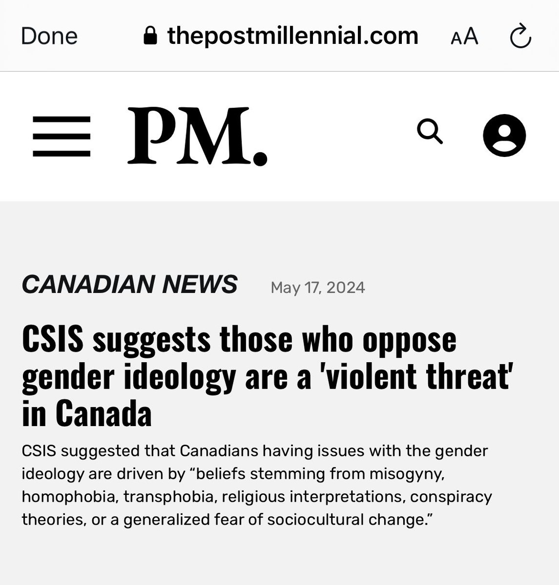 So basically CSIS 🇨🇦 is suggesting that if you believe in 2 genders; a man and a woman, then you are a VIOLENT THREAT in Canada 🤷🏻‍♀️