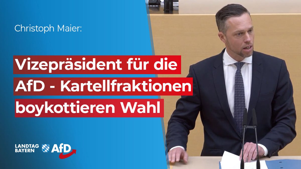 📣 #Vizepräsident für die #AfD - Kartellfraktionen boykottieren Wahl Christoph Maier in der 18. Sitzung des Bayerischen Landtags vom 14.05.2024 youtube.com/watch?v=BWYE9f…