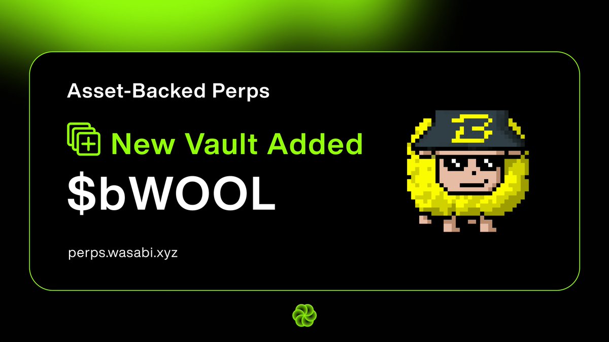 🟢 Woolish on $bWOOL 🟢

Staking for @wolfdotgame is now live on @blast_l2!

For the next 72 hours, earn 2x Blast Gold and Wasabi points on all $bWOOL deposits!

Earn now: blast.wasabi.xyz/vaults?vault=w…