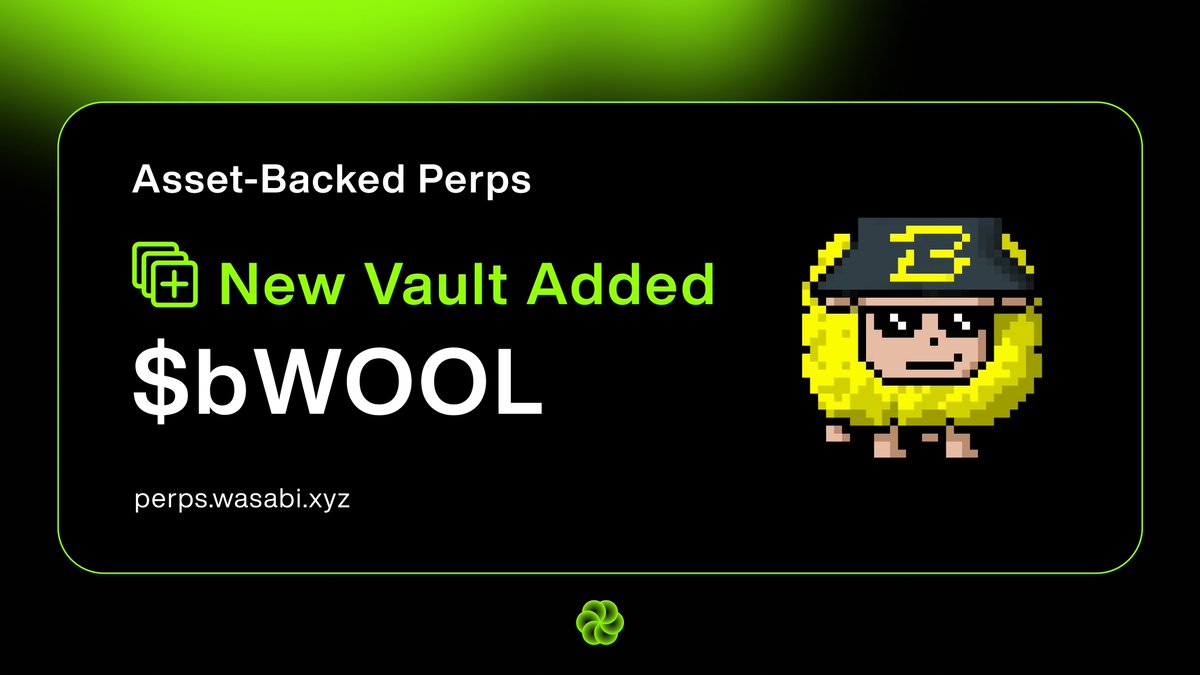 🟢 Woolish on $bWOOL 🟢

Staking for <a href="/wolfdotgame/">Wolf Game</a> is now live on <a href="/blast_l2/">Blast</a>!

For the next 72 hours, earn 2x Blast Gold and Wasabi points on all $bWOOL deposits!

Earn now: blast.wasabi.xyz/vaults?vault=w…