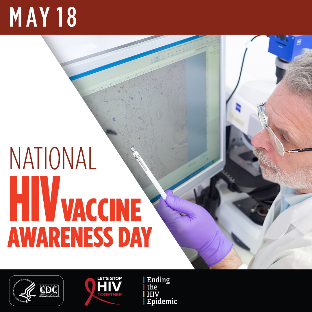 Today, we celebrate progress and hope on HIV Vaccine Awareness Day. Let's continue supporting research, education, and access to healthcare for a world free from HIV/AIDS! #HVAD #EndHIVAIDS