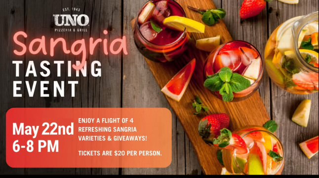 BONUS TRIVIA! Join us at Uno Pizzeria & Grill on 5/22 at 6pm for a Sangria Tasting Event, featuring trivia with us. Tickets are $20 each; call 609-890-0864 for reservations.  #SangriaTasting #TriviaNight #UNOHamilton #HamiltonEvents #SangriaLovers #LocalEvents #FunNightOut