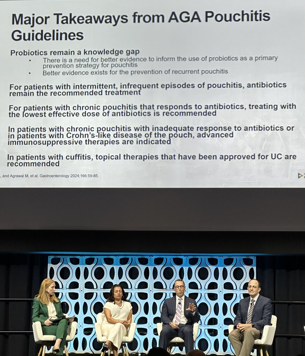 Dr John O'Donohue (@thebottomdoc) on Twitter photo Pouchitis <a href="/DDWMeeting/">Digestive Disease Week</a>
Major Takeaways from <a href="/AGA_Gastro/">Gastroenterology</a> Pouchitis Guidelines - Ed Barnes, Chapel Hill
Probiotics, antibiotics, or immunomodulation for ‘Crohn’s’? Pouchitis <a href="/DDWMeeting/">Digestive Disease Week</a>
Major Takeaways from <a href="/AGA_Gastro/">Gastroenterology</a> Pouchitis Guidelines - Ed Barnes, Chapel Hill
Probiotics, antibiotics, or immunomodulation for ‘Crohn’s’?