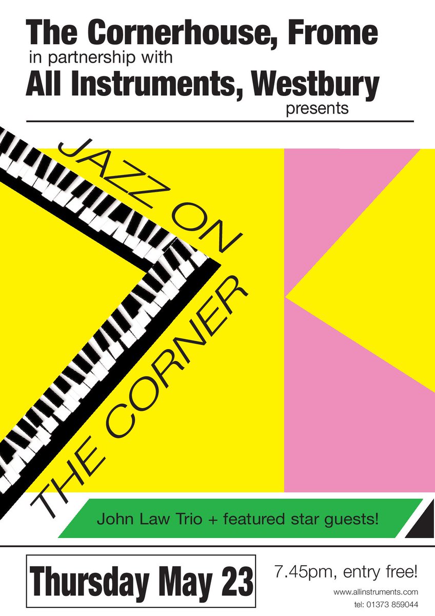 New series of monthly Thursday jazz/creative music events @TheCornerhouse Frome, sponsored by @allinstruments Westbury. Thursday 23rd. Sam Crockatt, Henrik Jensen, Jimmy Norden. Music starts 7:45pm, free entry. The Cornerhouse, the original home of live jazz in Frome!
