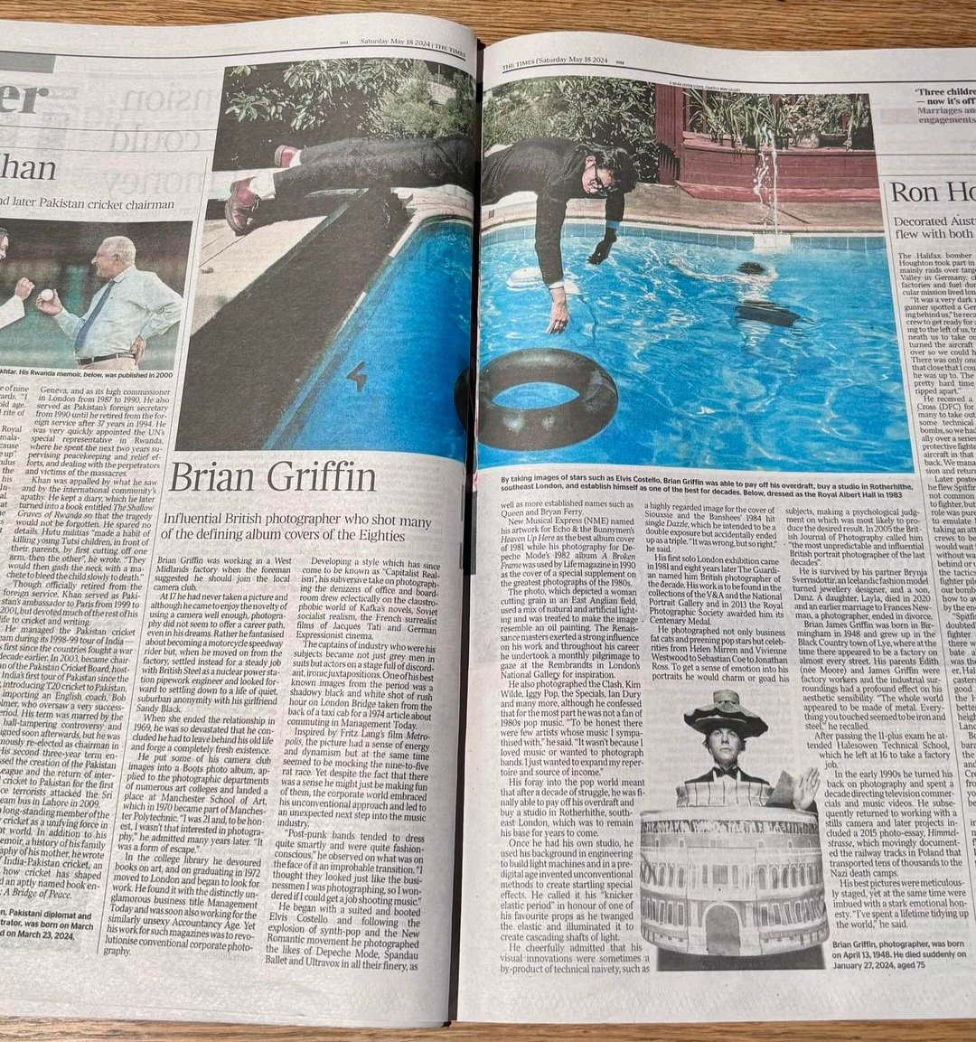 Brian Griffin obituary: photographer who shot defining album covers of the Eighties
Son of factory workers collaborated with Elvis Costello, the Clash, Depeche Mode and Queen, and was considered the best of the decade
The Times
Saturday May 18 2024
thetimes.co.uk/article/brian-…