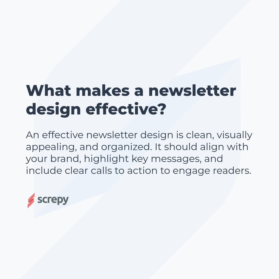 _screpy's tweet image. What makes a newsletter design effective?

#NewsletterDesign #EmailMarketing #MarketingTips #DigitalMarketing #VisualContent