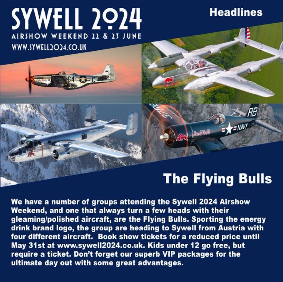 With our Sunday tickets booked for @Sywell2024 it’s going to be a great day out! From @MadeinGB2013 🇬🇧to @UltimateWarbird @AquaDesignGroup @THEGRADIO @AysLondonPromo @ZebraMingo @Tanyawarren @YvetteHenson @BulldogBDX @burleyfires @BuyDirectUSA @QueenofCr8tvty