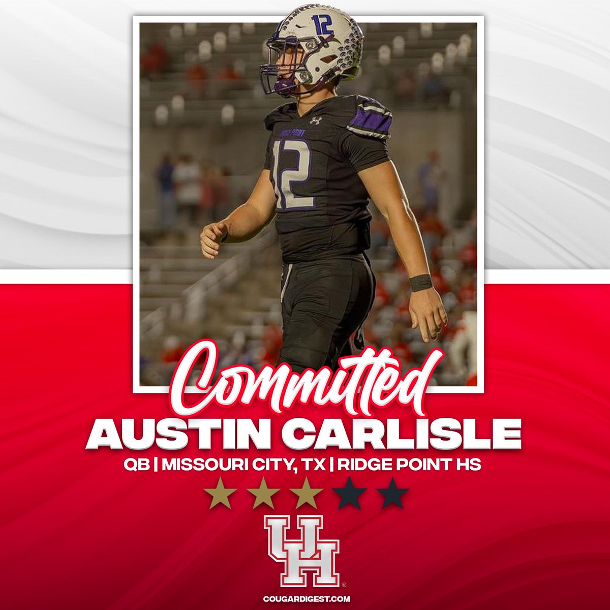 🚨COMMITMENT ALERT🚨 2025 3⭐️ QB Austin Carlisle (@AustinCarlisle_) has committed to Houston! He is the 51st ranked QB in the 2025 class according to @247Sports 247sports.com/player/austin-…