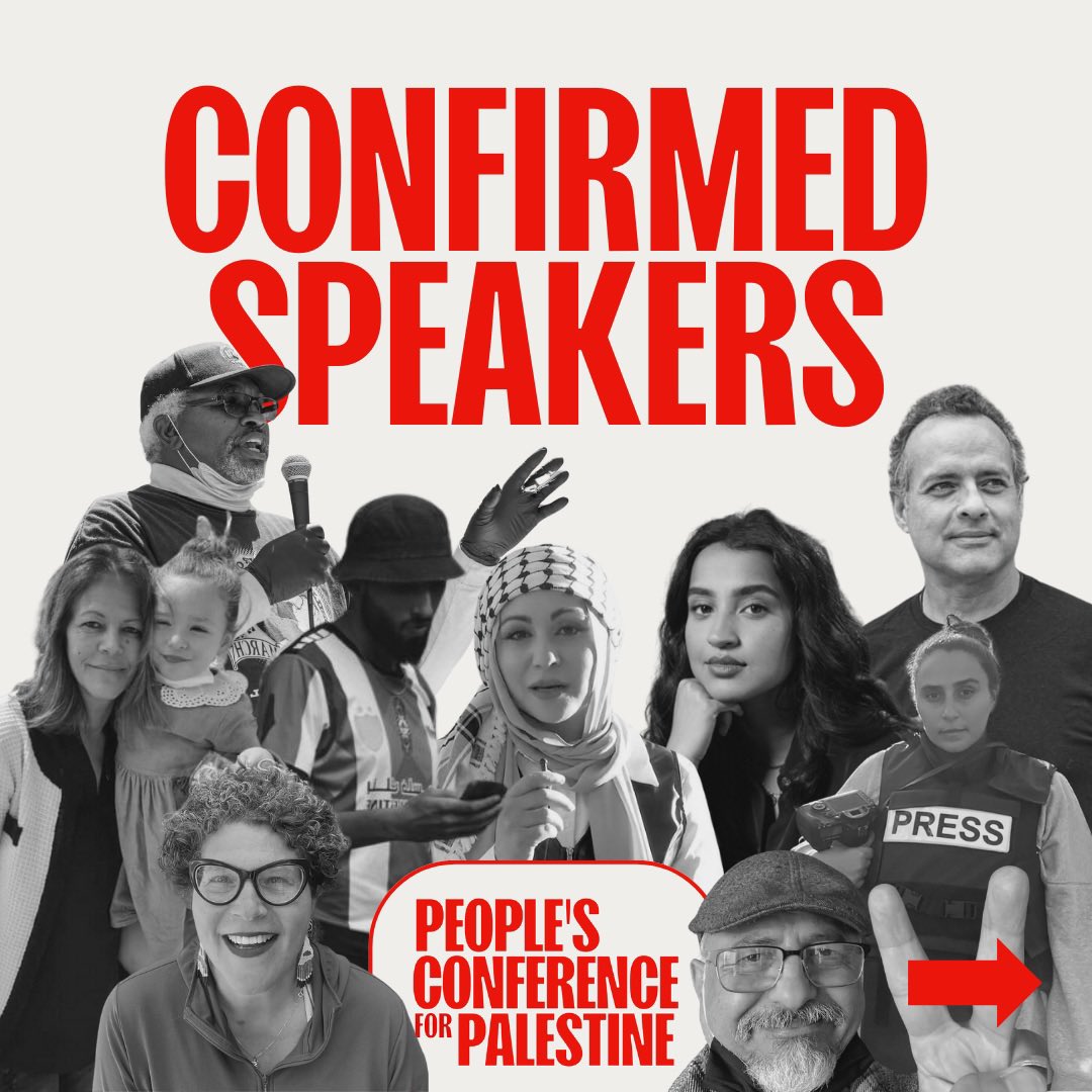 We are incredibly excited to announce the next batch of confirmed speakers for the upcoming People’s Conference for Palestine! There’s still time to register for the conference! Join us: peoplesconferenceforpalestine.org/register 🧵thread on some of the key voices confirmed to speak!