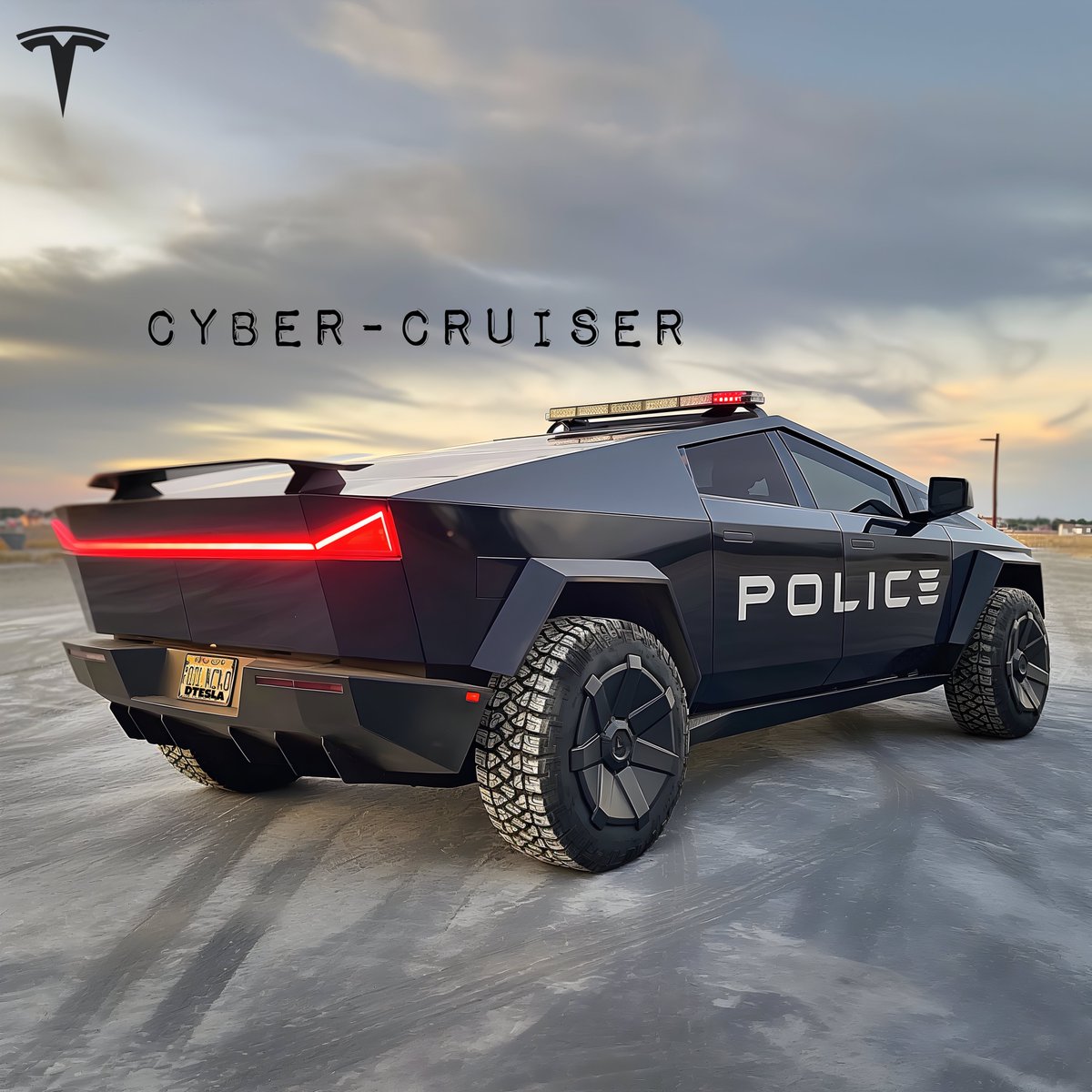 Who wants to see a Tesla Cyber-Cruiser? 👀🔥🚔🔋🛻 @Tesla @cybertruck @elonmusk 💯
