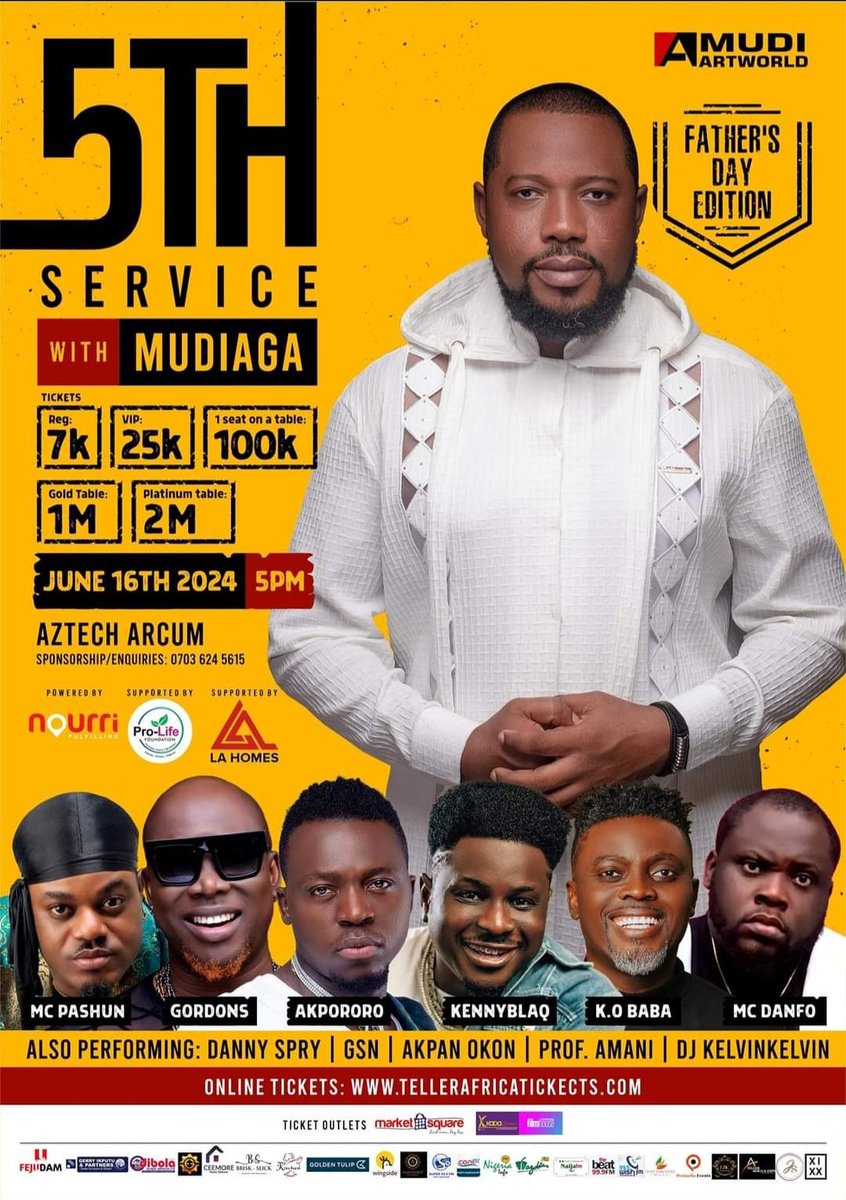 Plan To Attend 5th Service With #Mudiaga Happening on June 16th 2024
@PORTHARCOURT_ 
Featuring 
@Kobabaunlimited 
@Akpororo 
#kennyblack
@IamMCPashun 
@Mcdanfo1