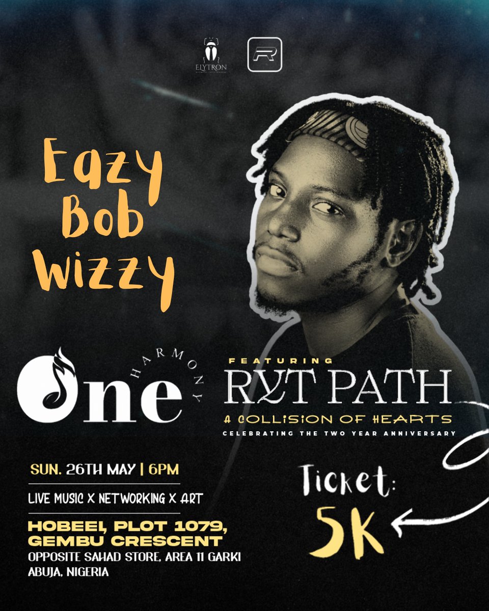 RytPathCo's tweet photo. The King of Bread, @EazyBobWizzy is bringing the entire Bakery with him to Abuja. You don’t wanna miss this at all! 🍞⚡

Tickets are still on sale!
#RYTPATH #Elytron #ACOHat2 #ACOH 💕 https://t.co/mgeXx1TYAS