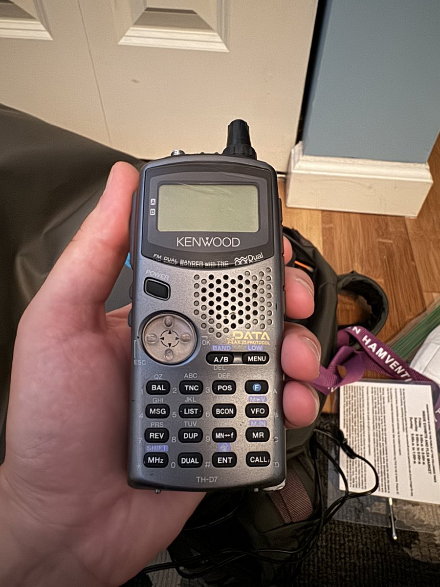 Wanna talk about a good deal? Adam and I each scored a Kenwood TH-D7 for $25 at the flea market yesterday! (Sadly, they were the last two they had). This dual bander is FULL DUPLEX! Satellite QSOs here we come!