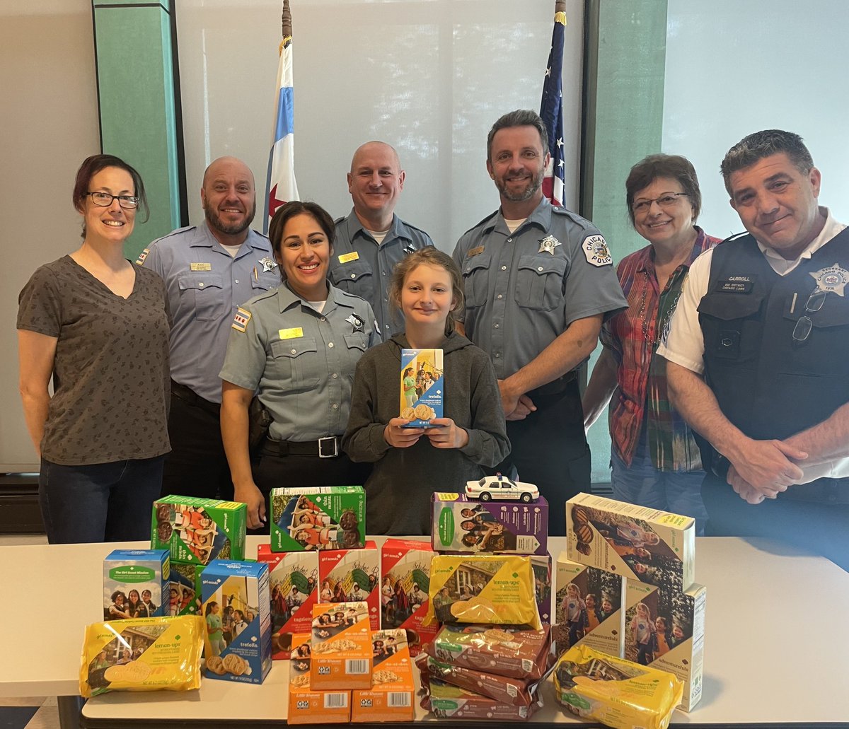 Officers were able to enjoy some tasty Girl Scout Cookies thanks to Troop 45992!
