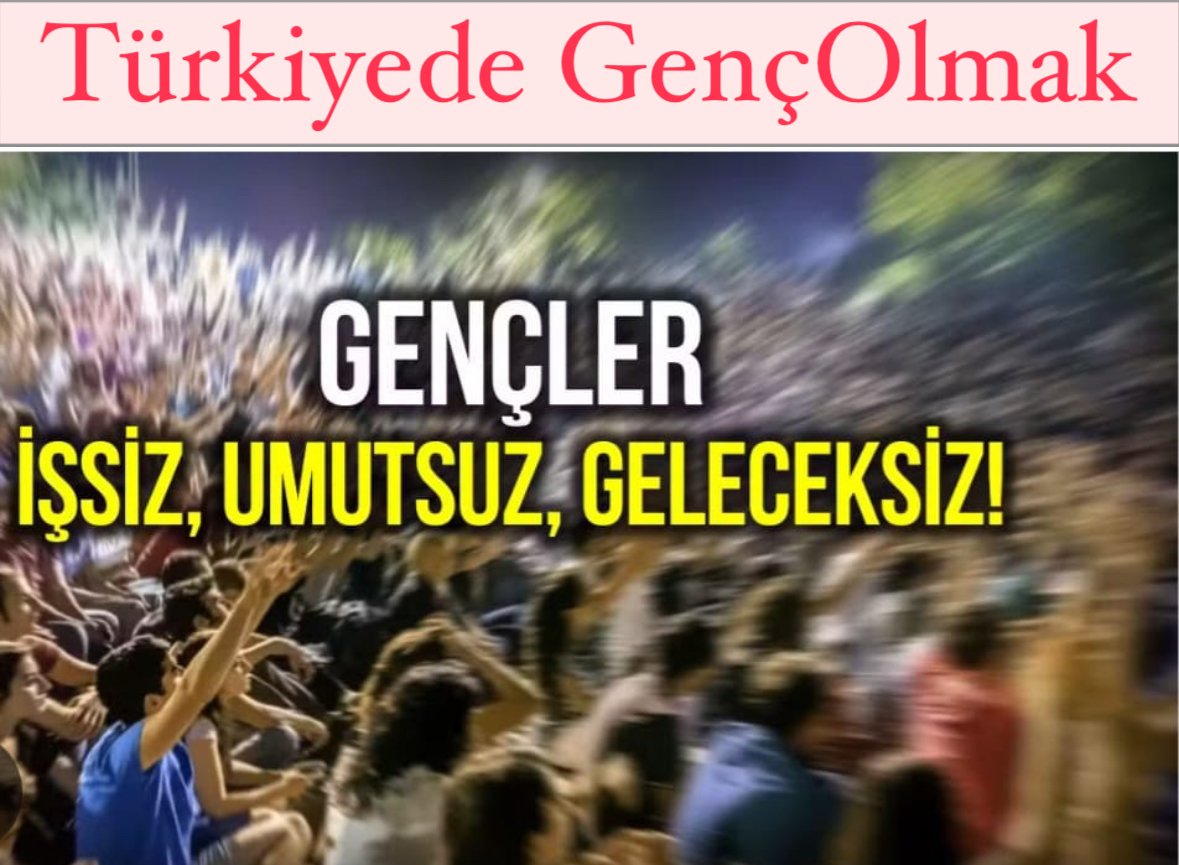 Gençlere göre Türkiye'nin en önemli ilk üç sorunu; ekonomi, işsizlik,terördür.
Malesef hepside Türkiye de had safhada...

Türkiyede GençOlmak  
#intihar #BJKvHTY Cenk