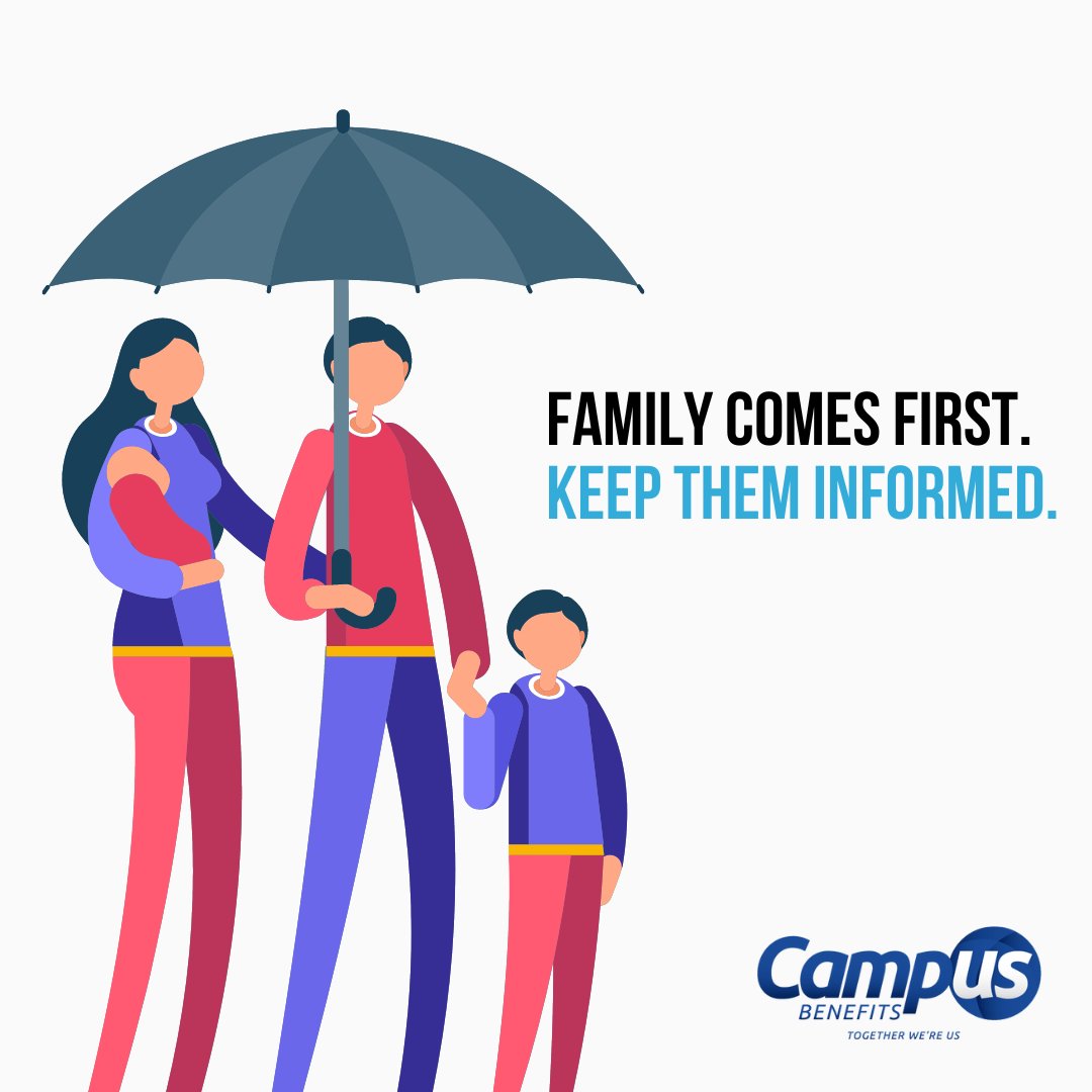 Today is national visit your relatives day. Use this opportunity to pay a visit to those who matter most to you. Does your family know what benefits you have if something were to happen to you?

#campusbenefits #togetherwereus #insurance #benefits #insurancebenefits