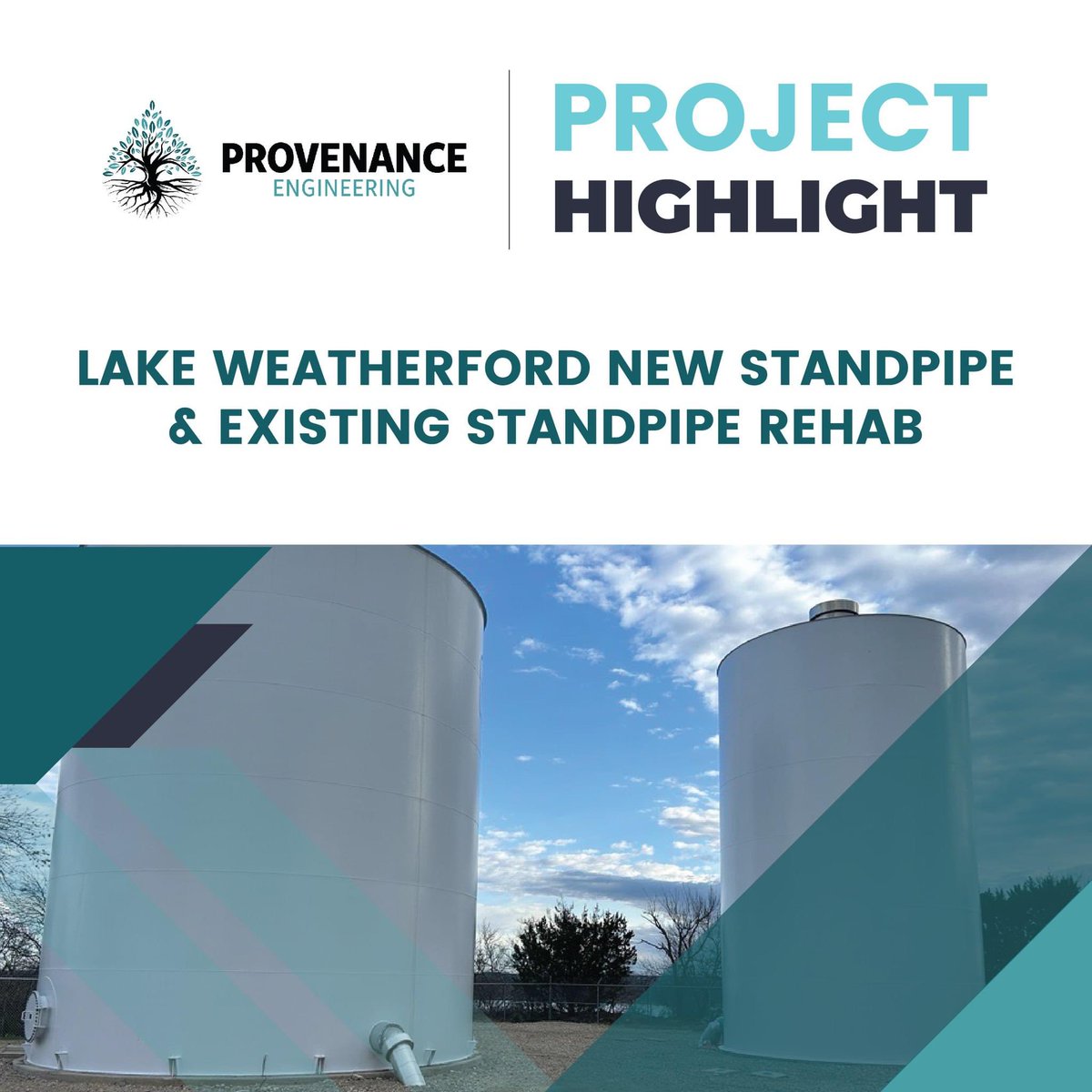 Provenance designed this project which included a new 200,000-gal tank & rehab of an existing 100,000-gal tank. 

To review this project as well as multiple other Provenance Engineering projects, visit provenanceengineering.com/project.   

#UniquelyDifferent #CityofWeatherford