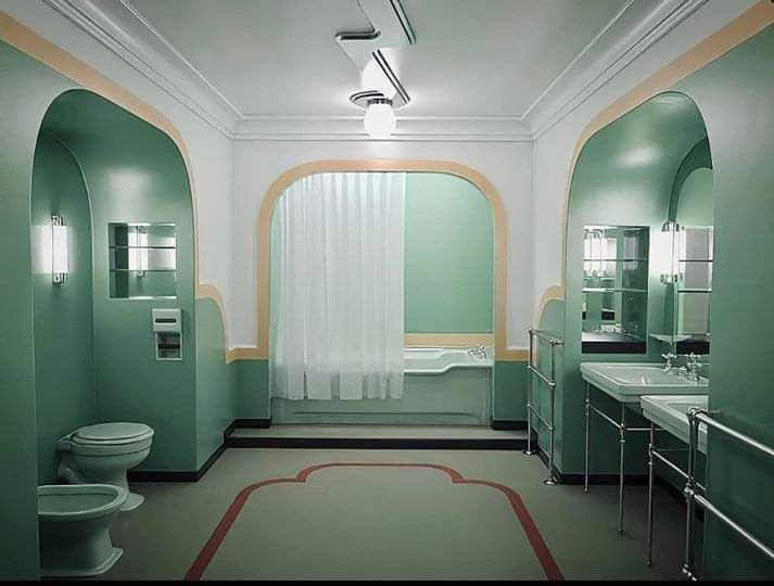 A beautiful Art-Deco bathroom.