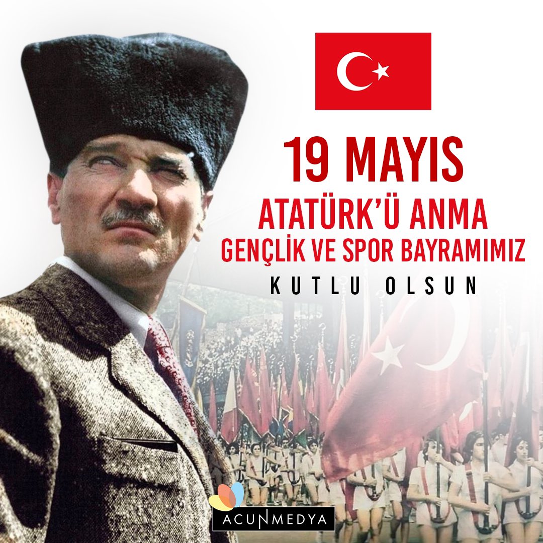 Ulu Önderimiz Gazi Mustafa Kemal Atatürk’ün Türk gençliğine armağan ettiği 19 Mayıs Atatürk’ü Anma, Gençlik ve Spor Bayramımız kutlu olsun. Bu vesileyle başta Ulu Önder Mustafa Kemal Atatürk olmak üzere tüm şehitlerimizi rahmet, minnet ve özlemle anıyorum.