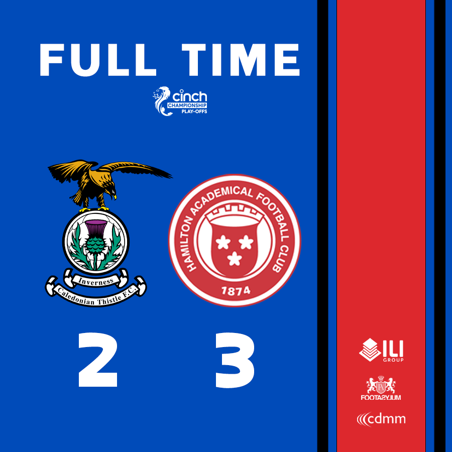 ICTFC's tweet photo. FT: ICTFC 2-3 Hamilton Accies 

Hamilton Accies win the tie 5-3 on aggregate https://t.co/43mN0zwUvR