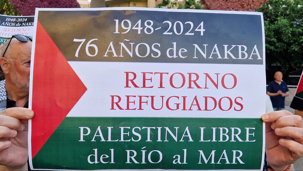 76 años de la Nakba. 76 años de exterminio, colonización y apartheid del Estado sionista contra la población de Gaza. Hoy salimos a la calle de nuevo para exigir al gobierno español que rompa relaciones con Israel. ¡Viva Palestina libre! 🇵🇸🇵🇸🇵🇸 #FreePalestine