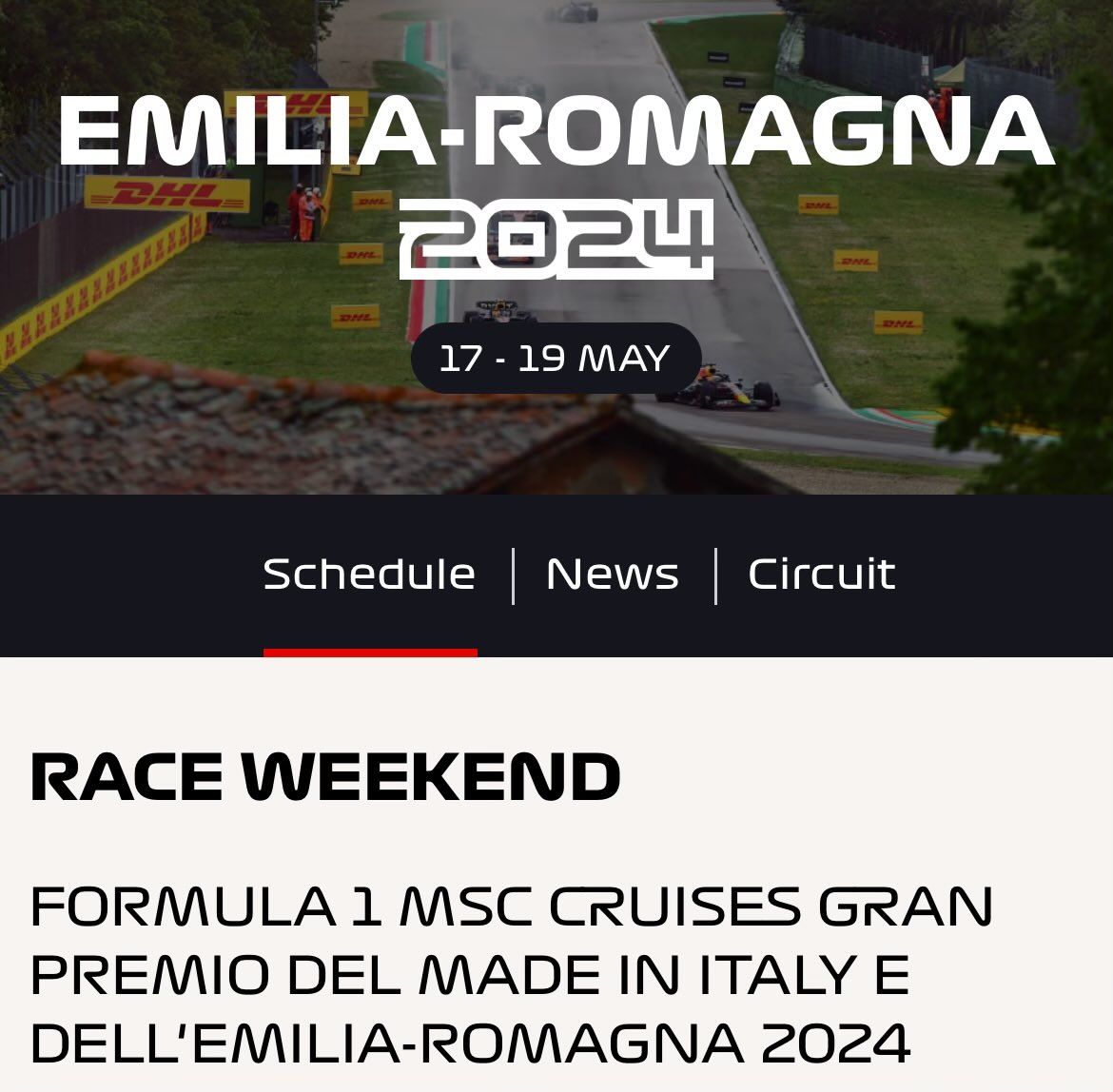 Tomorrow’s GP is so unserious with its naming, I guess they thought we’d forget it’s in Italy.