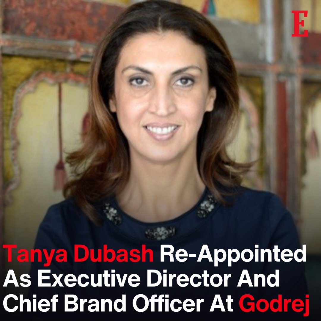 Tanya Dubash Re-Appointed As Executive Director And Chief Brand Officer At Godrej

Read the story: ow.ly/4EiK50RLo1X

 #LeadershipAnnouncement #BusinessUpdate #CorporateNews #SEBI #BoardOfDirectors #ChiefBrandOfficer #ExecutiveDirector #TanyaDubash #GodrejIndustries