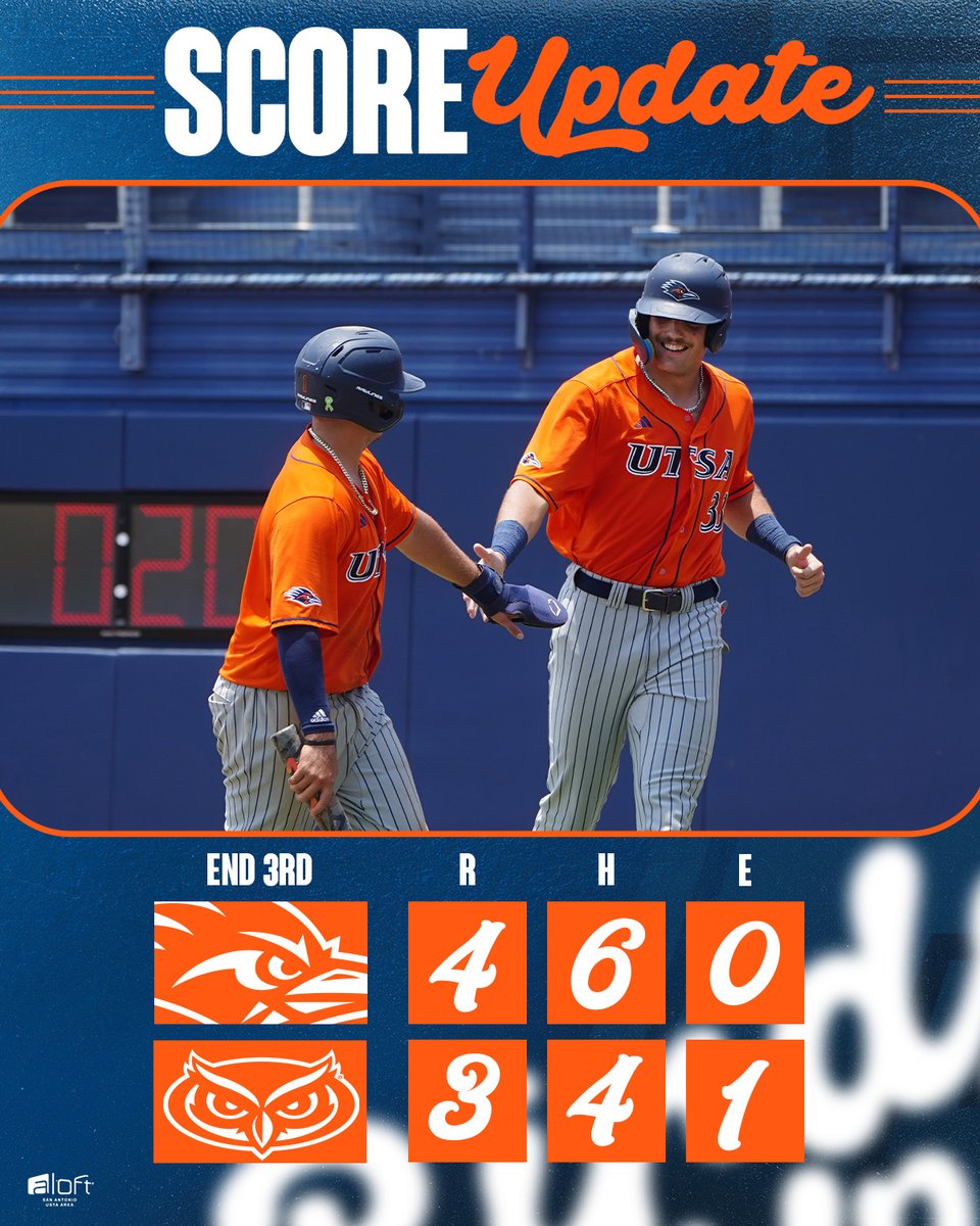The Roadrunners hold a one-run lead after three! #BirdsUp 🤙 | #LetsGo210