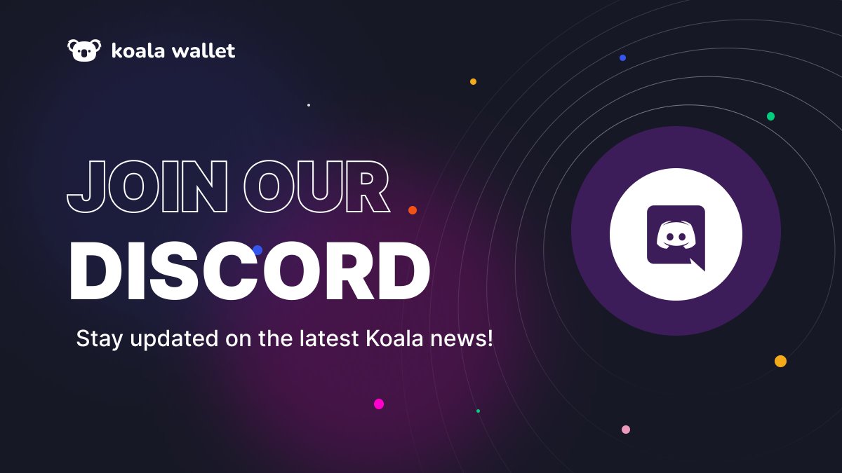 🐨 We've got so much happening in #KoalaWallet and even more incredible things on the horizon. Want to be the first to catch all the thrilling news and updates? 🔗Join now, discord.gg/koalawallet #QUAI $KDA ⛓️🕸️ #MATIC