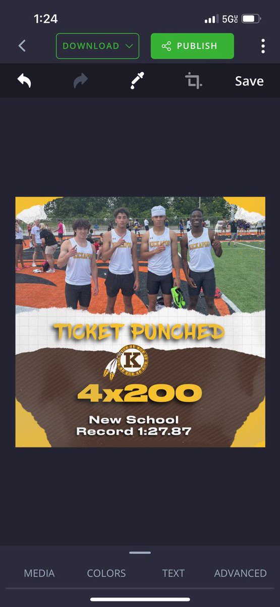 Boys 4x200 lowers school record again and qualified with a second place finish.