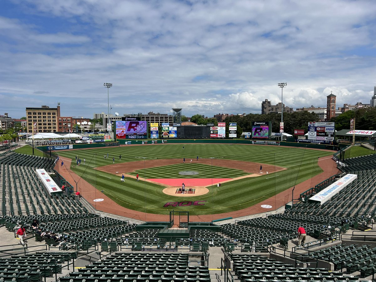 Much nicer day in the Flour City today for the twin bill between the #Bisons and Rochester. Join @DukeMcGuire33 and me at 4p for 14 innings of fun on The Bet 1520 AM!