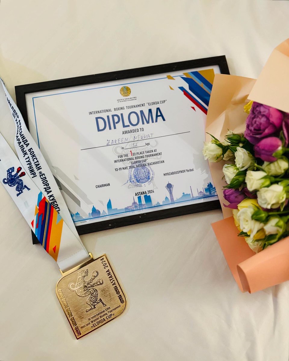 nikhat_zareen's tweet photo. Pushed my limits and conquered! Won Gold medal at the Elorda Cup. Proud to bring this home.🥇

The journey continues💪🇮🇳

#Paris2024 https://t.co/ZpnXYVwWgi