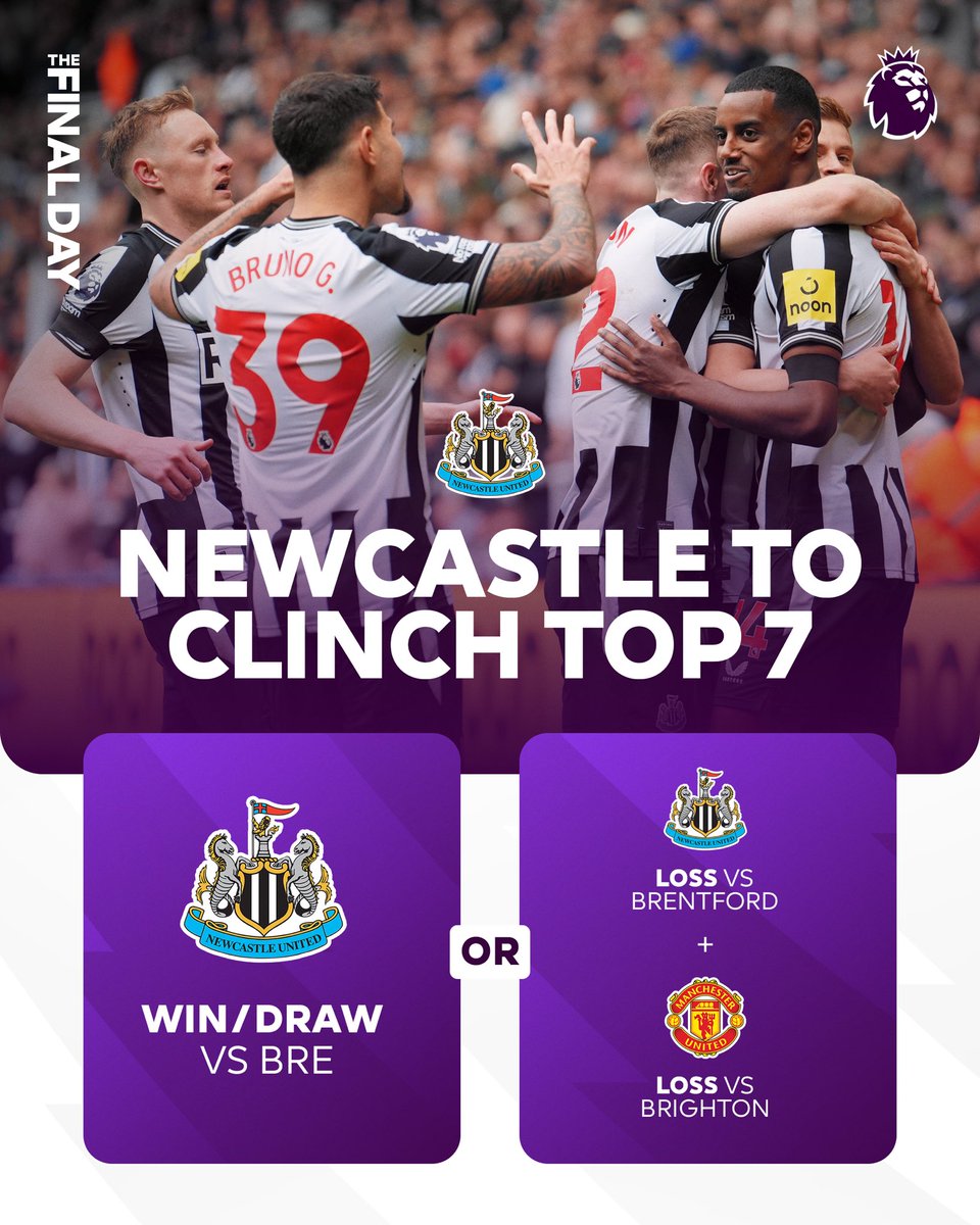 They’ll need help to finish in the top six, but @NUFC control their own destiny for clinching a top seven position 🫡