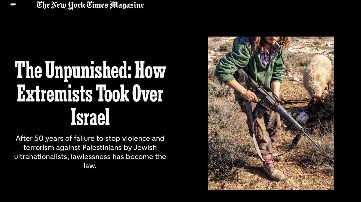 Once again, the issue is portrayed as a bunch of extremists who took over Israel. 
This is not untrue, but it hides the fact that before these extremists were anywhere near power, Israel was already systematically dispossessing, colonizing, and brutalizing Palestinians.

1/10