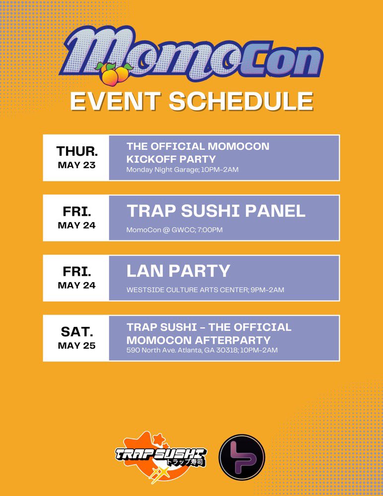 The final countdown has BEGUN ⏰ In less than 7 Days, we’re kicking off one of the BIGGEST #TrapSushi of 2024 for @MomoCon