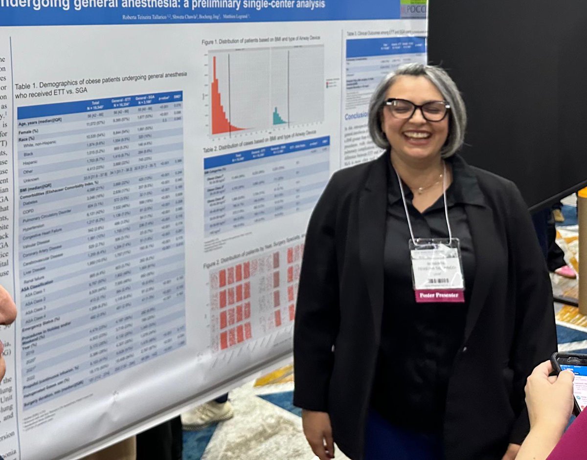 Badge update: poster presenter! As you can see I am thrilled to present @UCSFAnesthesia preliminary data. Keep tuned for the complete study including data all @MPOGASPIRE centers 🙌 #IARS24 #womeninanesthesia @matthieulegrand @Michael__Mathis