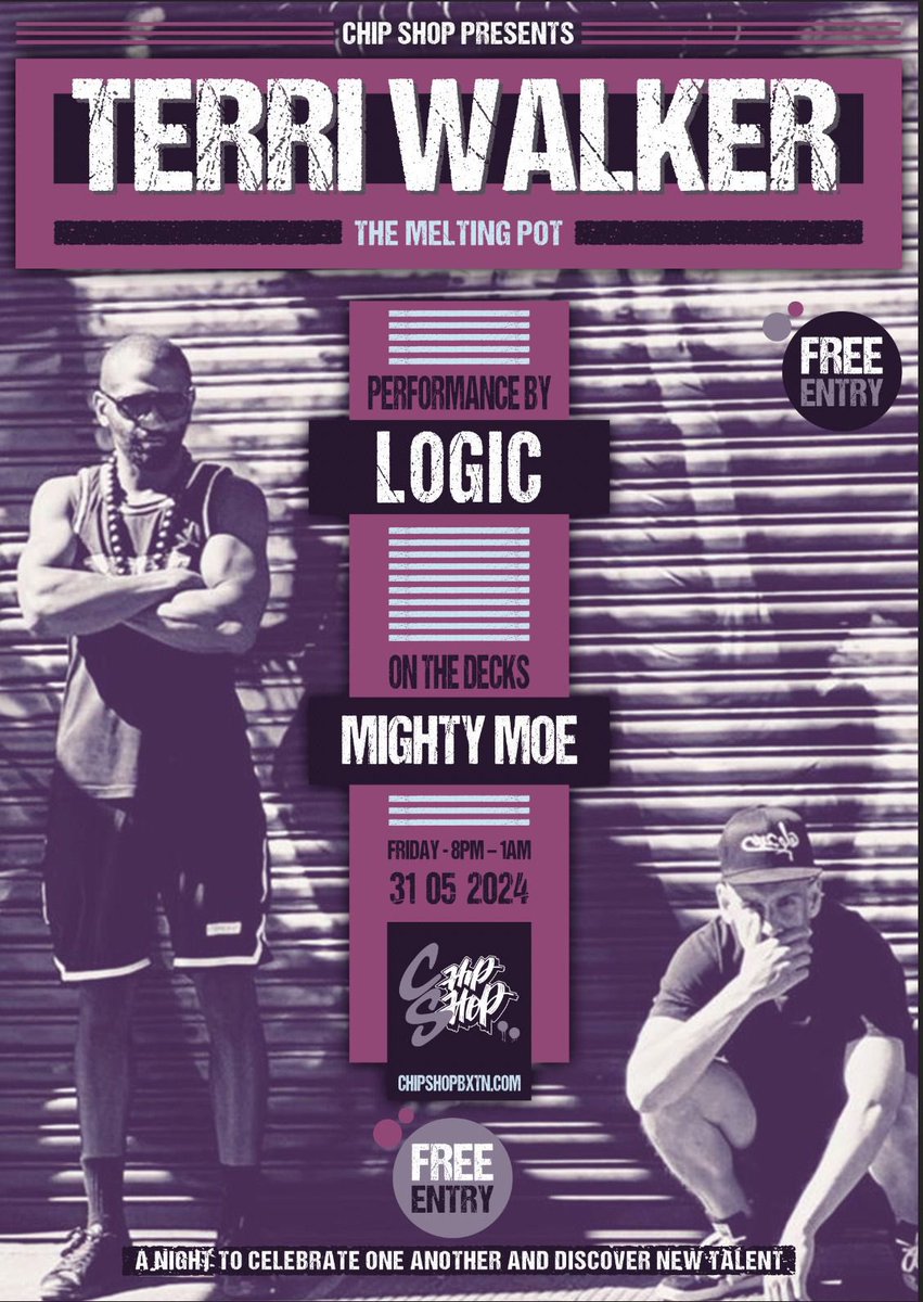 Terri Walker (@therealmzwalker) on Twitter photo #TheMeltingPotLive🎤❤️💛💚🎤
.
.
.
MAY 31st ‼️‼️‼️
EVERY LAST FRIDAY OF THE MONTH, AT @chipshop_bxtn 🏆
On the decks, one of our UK Legends <a href="/MightyMoe/">Mighty Moe</a> 👑👑👑
Special guest performance from Brixton Royalty and general <a href="/LogicArmy/">Logic</a> 🫡🫡🫡
instagram.com/p/C7Hnx8iIeBB/… #TheMeltingPotLive🎤❤️💛💚🎤
.
.
.
MAY 31st ‼️‼️‼️
EVERY LAST FRIDAY OF THE MONTH, AT @chipshop_bxtn 🏆
On the decks, one of our UK Legends <a href="/MightyMoe/">Mighty Moe</a> 👑👑👑
Special guest performance from Brixton Royalty and general <a href="/LogicArmy/">Logic</a> 🫡🫡🫡
instagram.com/p/C7Hnx8iIeBB/…