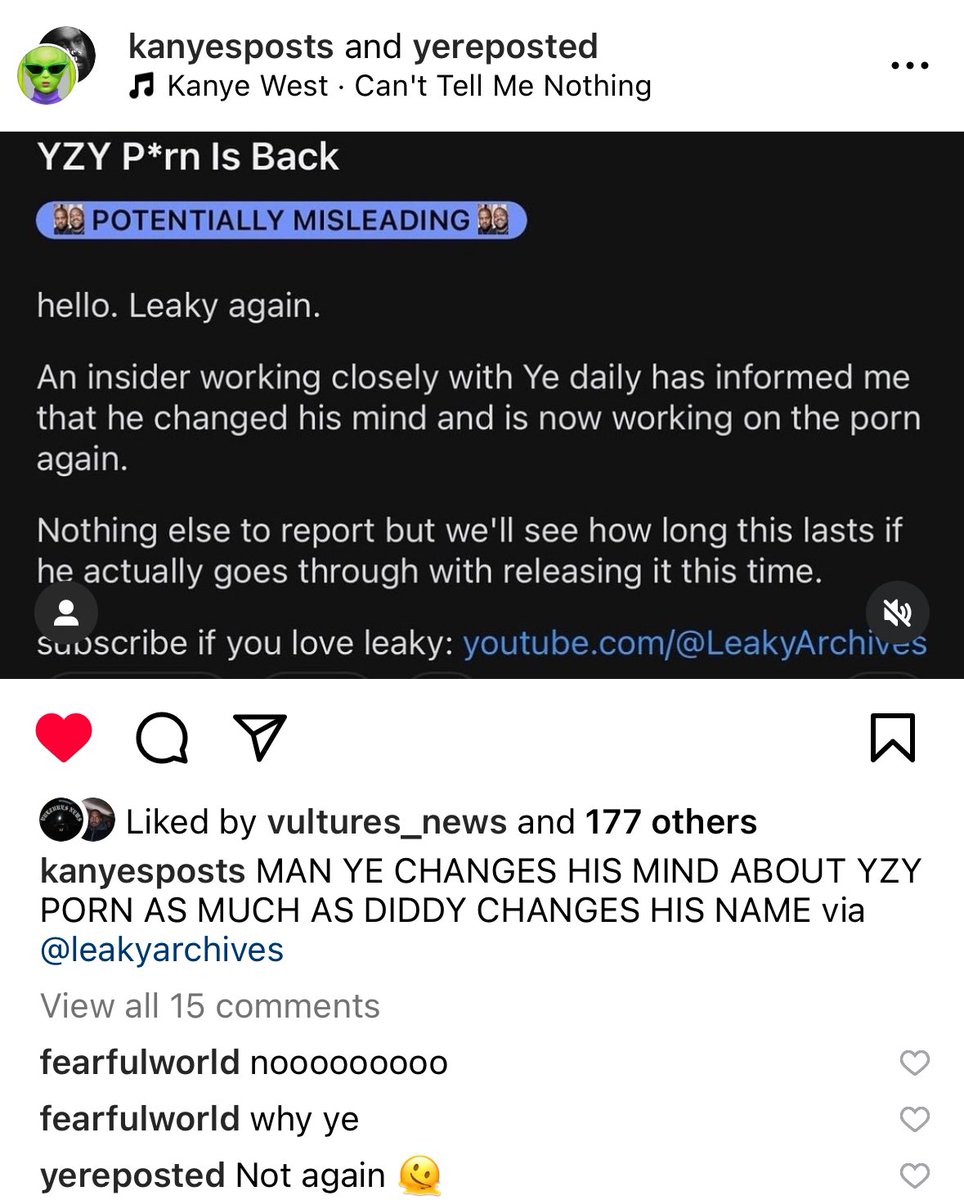 So Ye has changed his mind about Yzy Porn again? 🤦🏽‍♀️