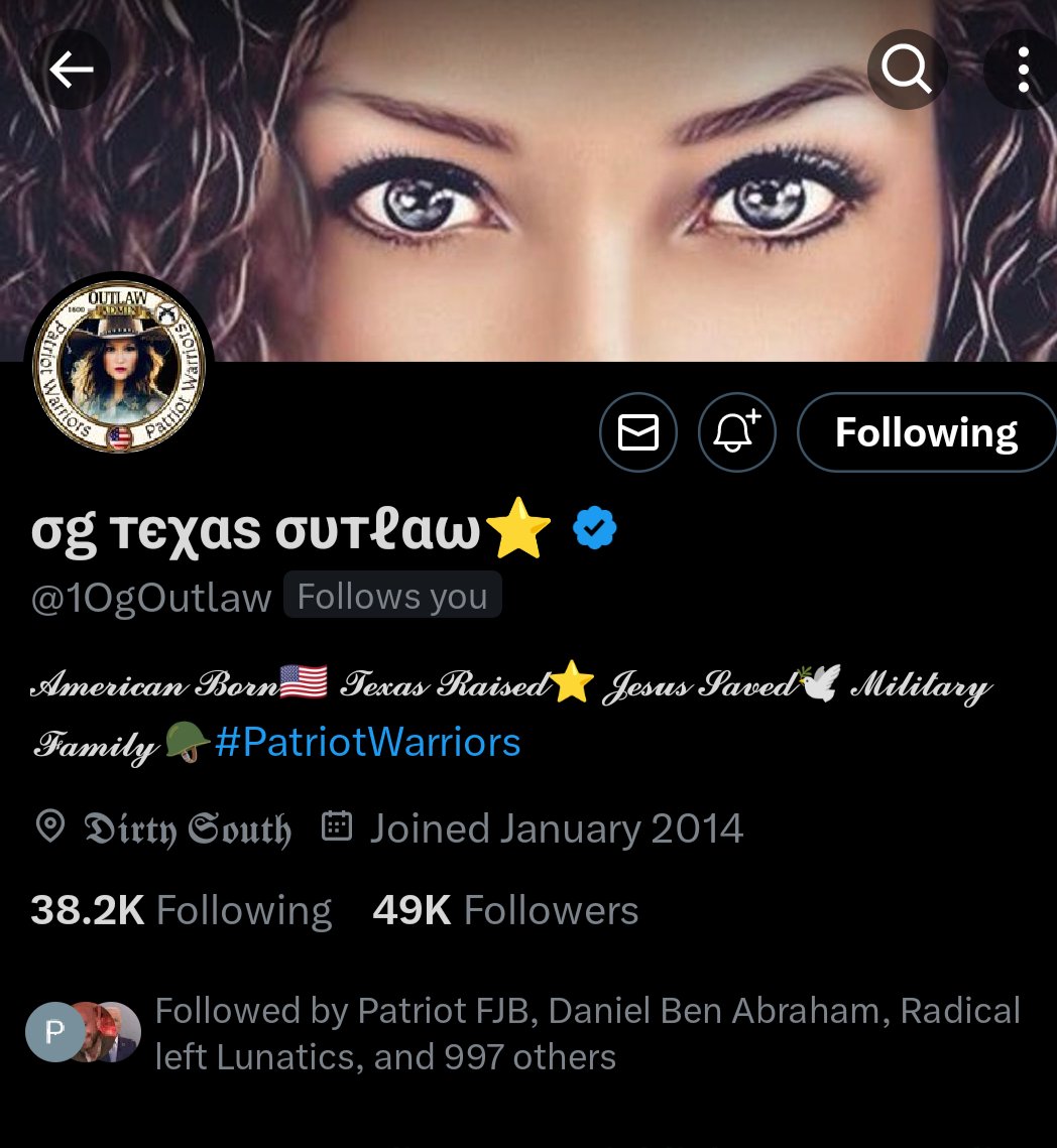 I have a favor to ask patriots, can we help @1OgOutlaw hit 50K today?? She's a great patriot and friend,who has been dedicated to supporting her fellow patriots..Can we help her out today??