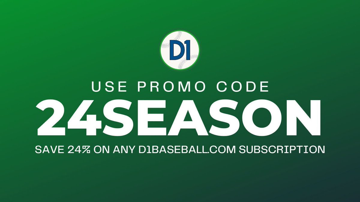 Unlock all the best college baseball coverage by subscribing to D1Baseball 🔓 Use the code 24SEASON to get 24% off ANY subscription! 🔗 buff.ly/3yntWjs