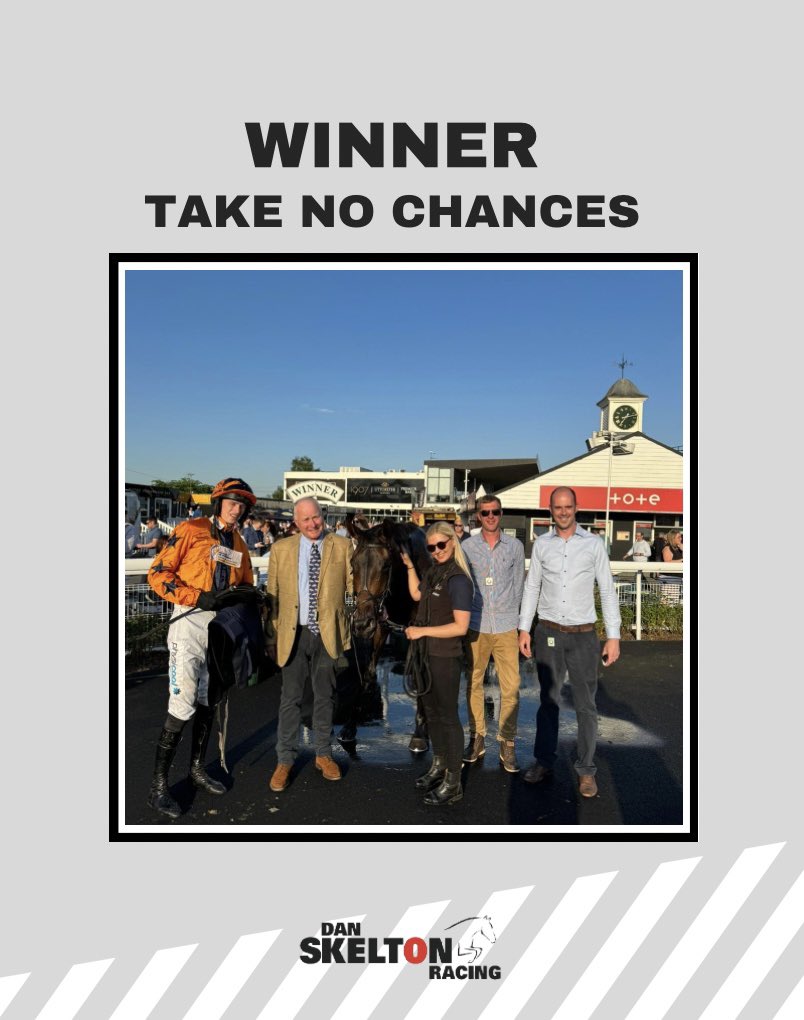 WINNER!! TAKE NO CHANCES wins @UttoxeterRaces under @GillardFergus Well done to owner Mr Garry Wilson and To Lucy who rides and looks after her everyday. #teamskelton