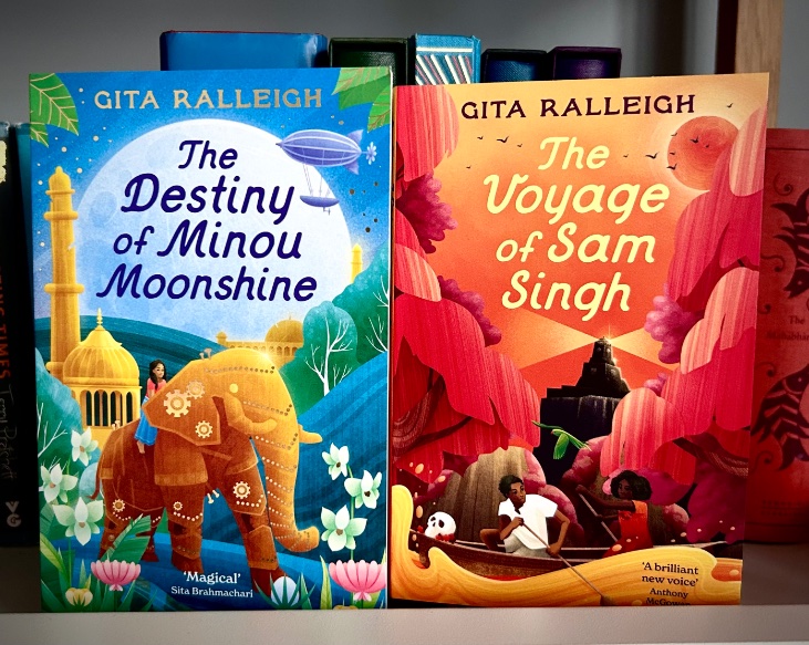 Early final copies of #TheVoyageofSamSingh arrived! Don't these covers look GORGEOUS together?🥰 All credit due to @maiweitong and the fabulous team @_ZephyrBooks 🌙🐘🪷💀🦜🏴‍☠️