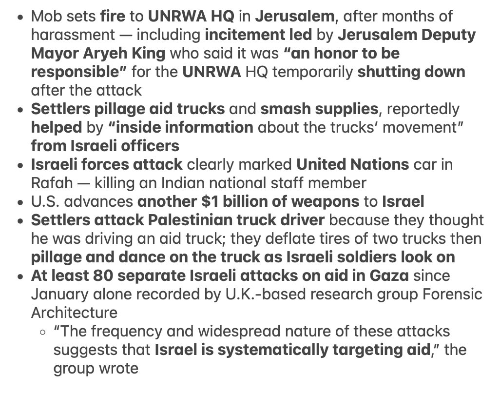 In the same week the U.S. claims Israel is not blocking aid or breaking international humanitarian law: