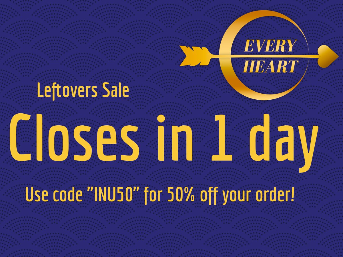 EveryHeartZine's tweet photo. 🏹💛Leftovers Sale is coming to an end IN 1 DAYS💛🏹

Use the code "INU50" at checkout for 50% off your order!

Leftover sales will officially close on May 19th, 2024 at 9pm ET. Grab your goods while you can! https://t.co/pBif2IrDRH
