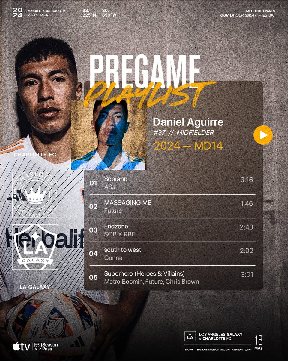 The pregame playlist brought to you by Daniel Aguirre 🎧 🔗: bit.ly/3WgIhYO